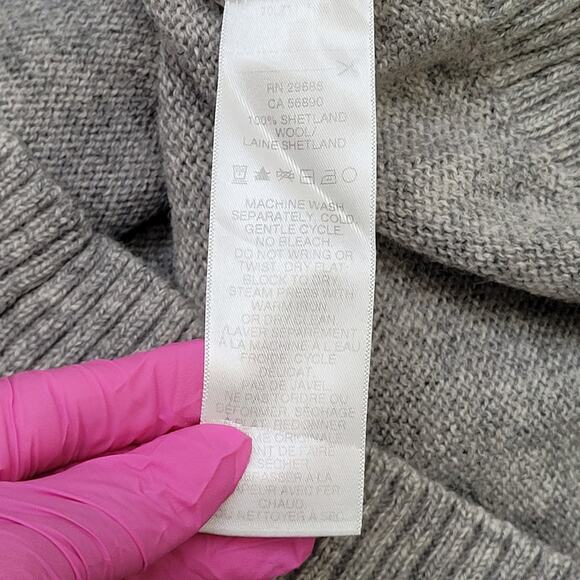 Pendleton Shetland Wool Laine Sweater XL 24x29 Gray Crop - Picture 9 of 14